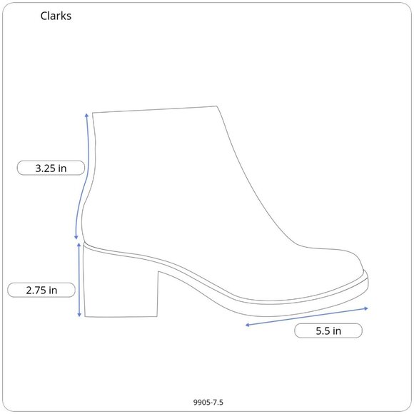 Clarks Bendables 65880 Gray Leather Side Zip Buckle Heel Shoes Bootie Sz 8.5 M - Picture 13 of 13